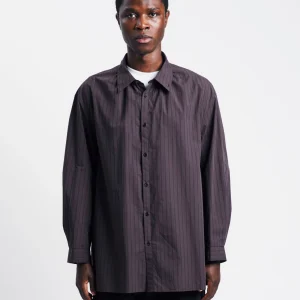 Stripe Shirring Oversized Shirts