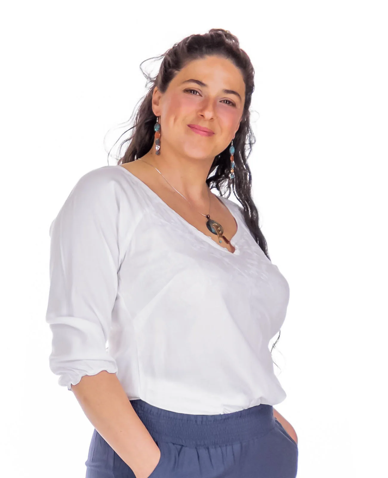 Blouse brodée à manche 3/4 – Image 2