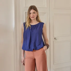 Top sans manche bouffant