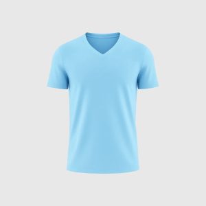 Le T-shirt Col V – Bleu Ciel
