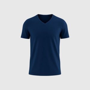 Le T-shirt Col V – Bleu