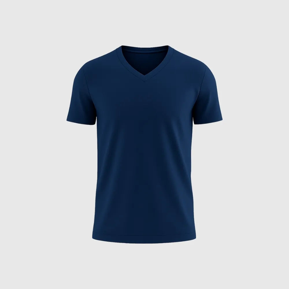 Le T-shirt Col V – Bleu
