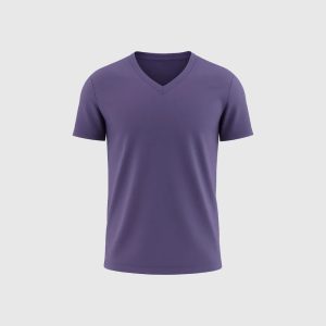 Le T-shirt Col V – Mauve