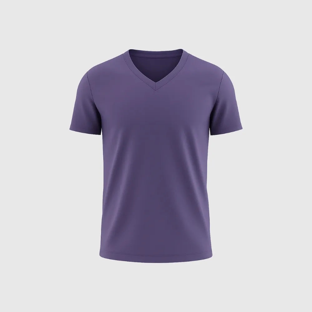 Le T-shirt Col V – Mauve