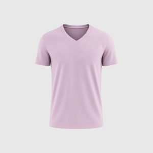 Le T-shirt Col V – Rose
