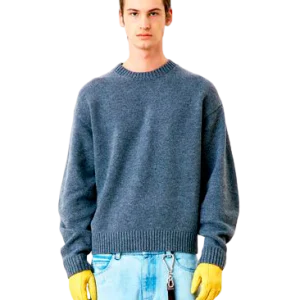 Wool Cropped Crewneck Sweater