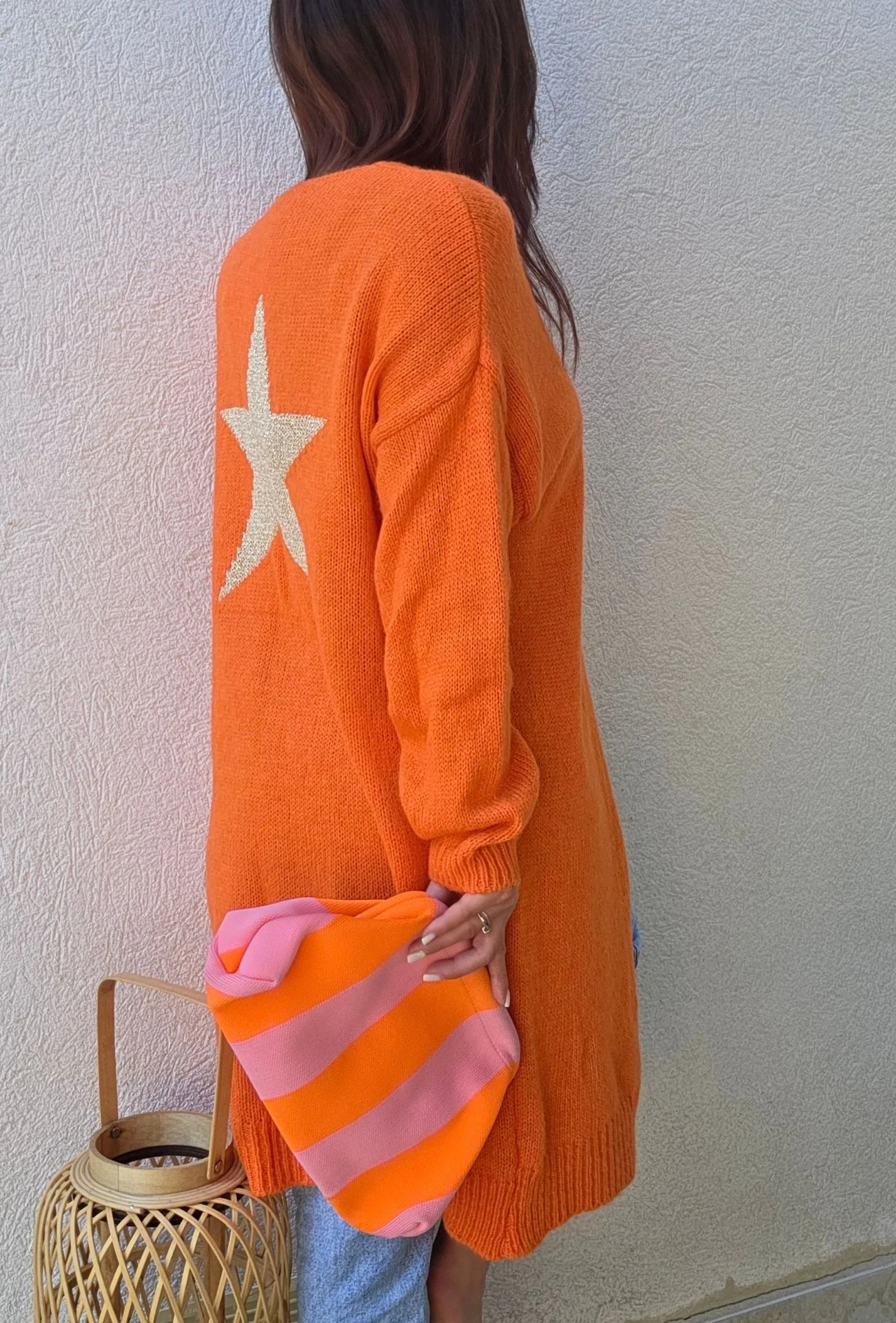 Gilet long manches longues étoile - elo (orange) – Image 3