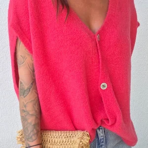 Gilet Pull sans manches MINA rose
