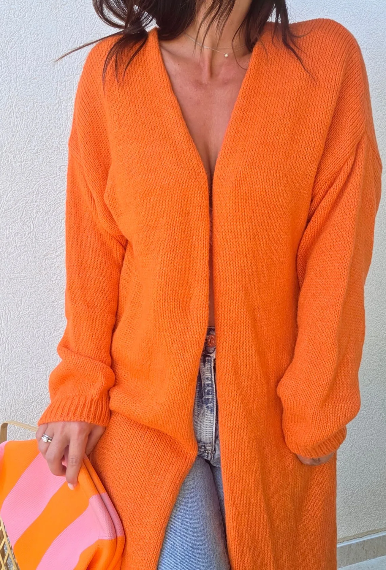 Gilet long manches longues étoile - elo (orange)