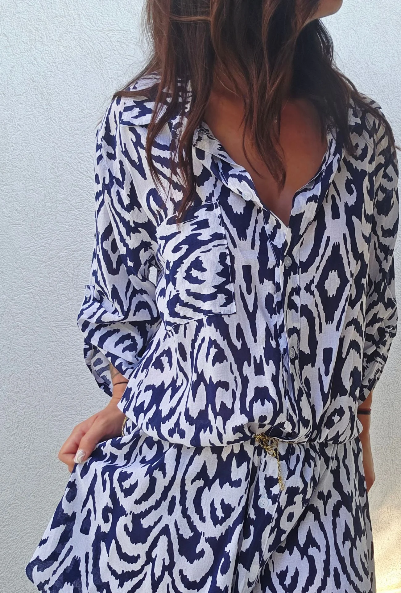 Robe chemise GAELLE marine – Image 4