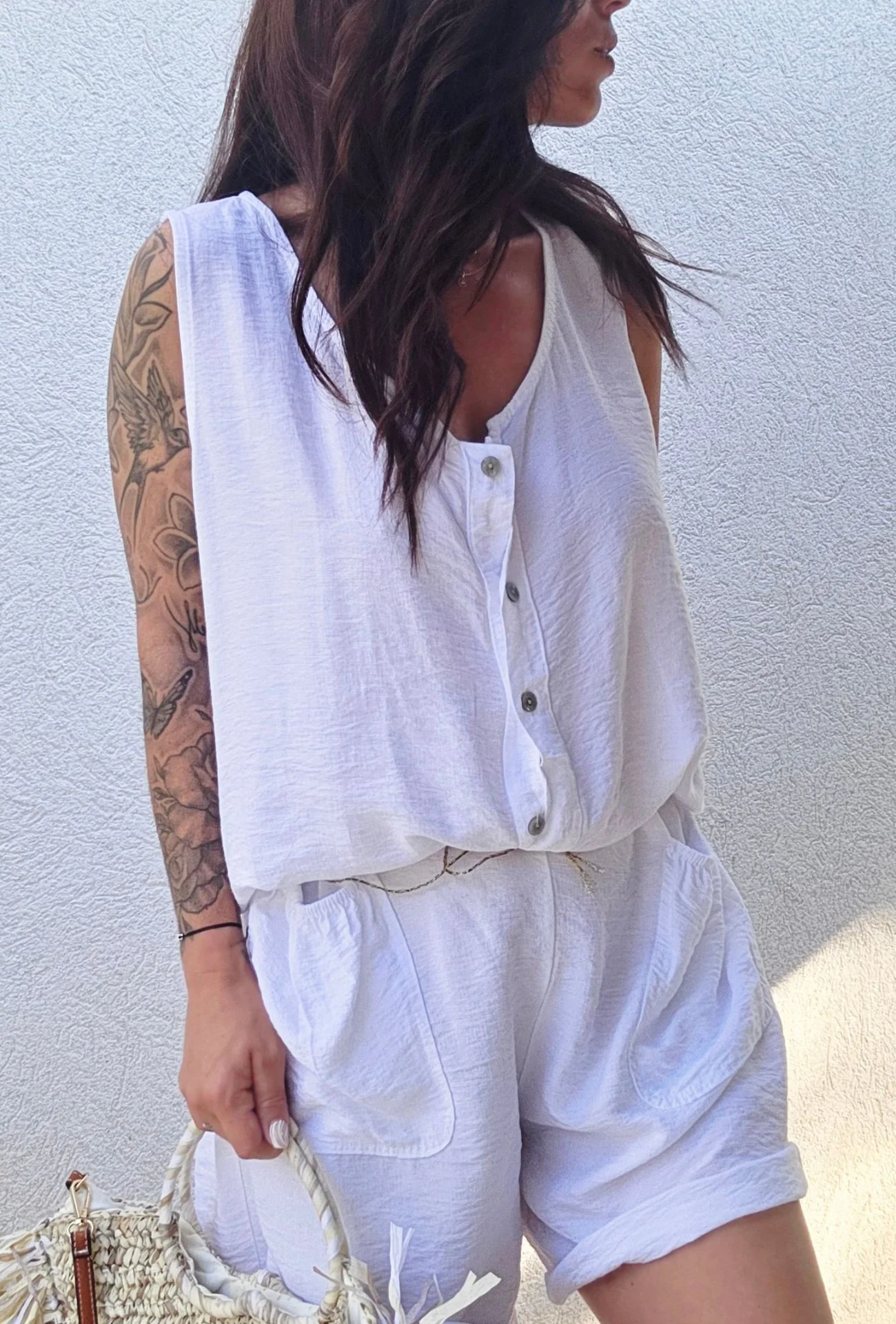 Combinaison short CLARA blanc – Image 5