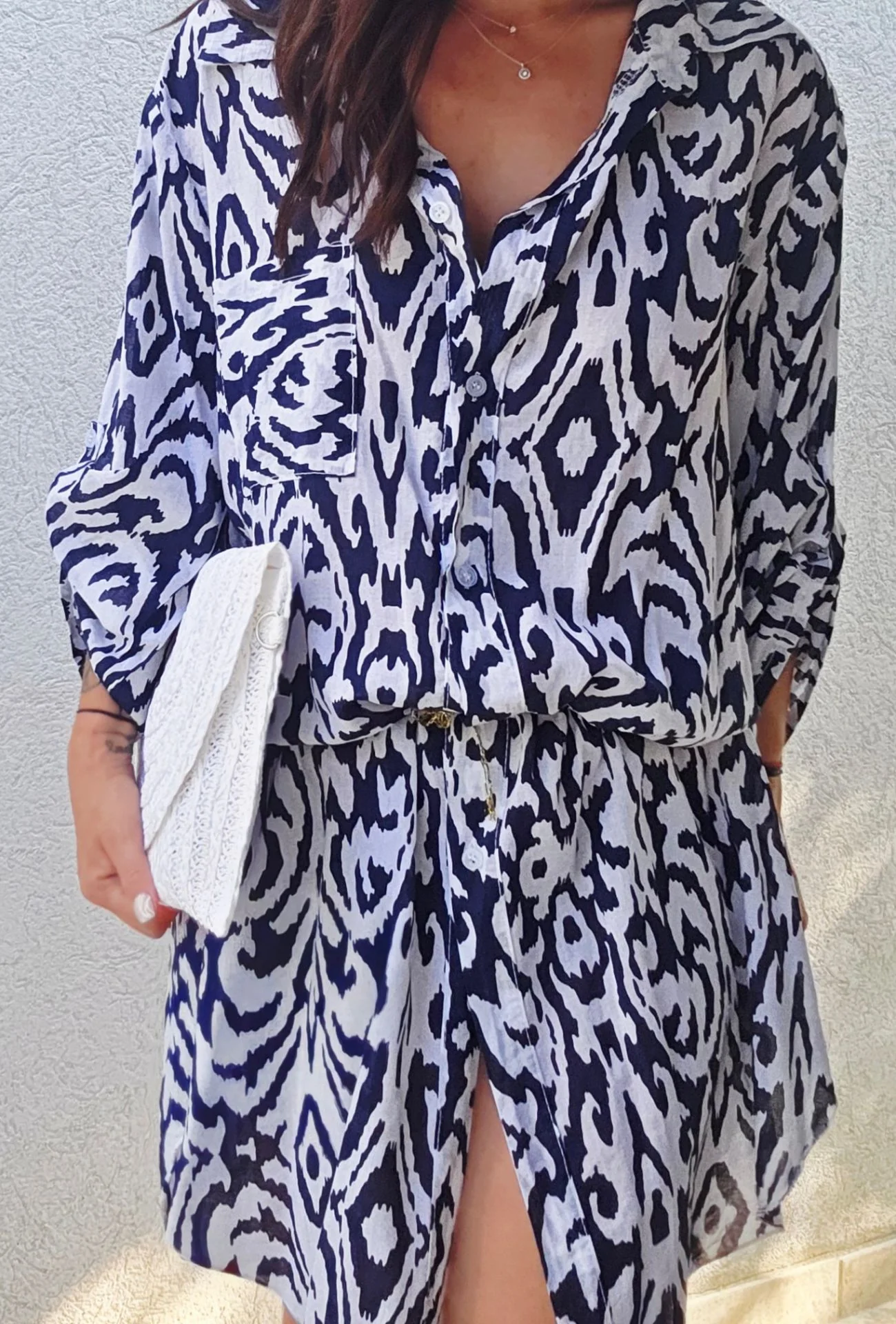 Robe chemise GAELLE marine – Image 2