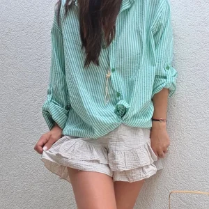 Short Gaze de coton CATHY Sable