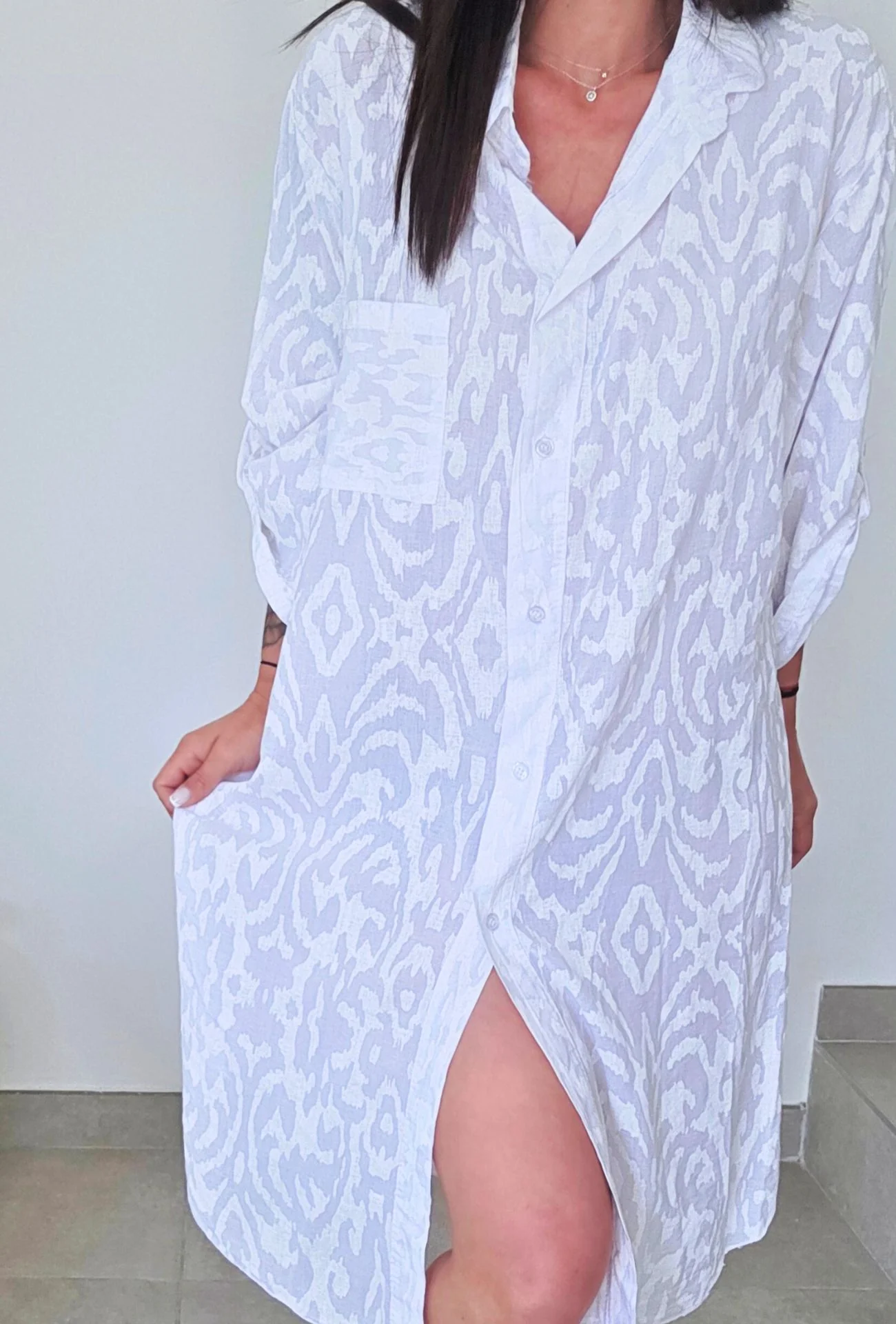 Robe chemise GAELLE blanc – Image 5
