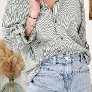 Chemise SOSO rayures kaki