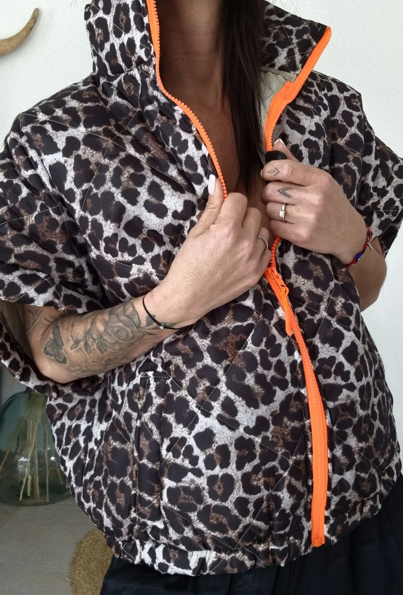 Doudoune JOHN – Léopard & Orange – Image 5