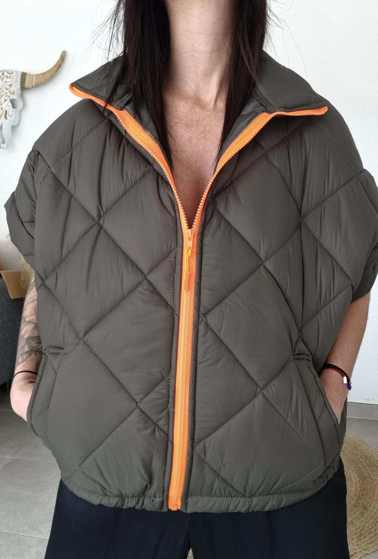 Doudoune JOHN – Kaki & Orange – Image 4