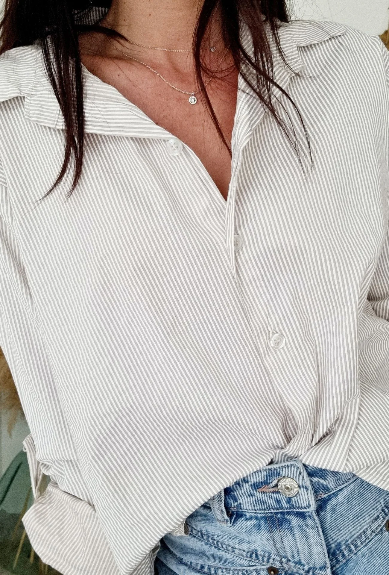 Chemise SOSO rayures beige