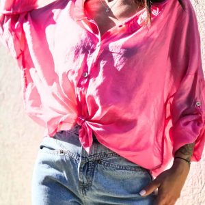 Chemise en voile ZÉLIE rose