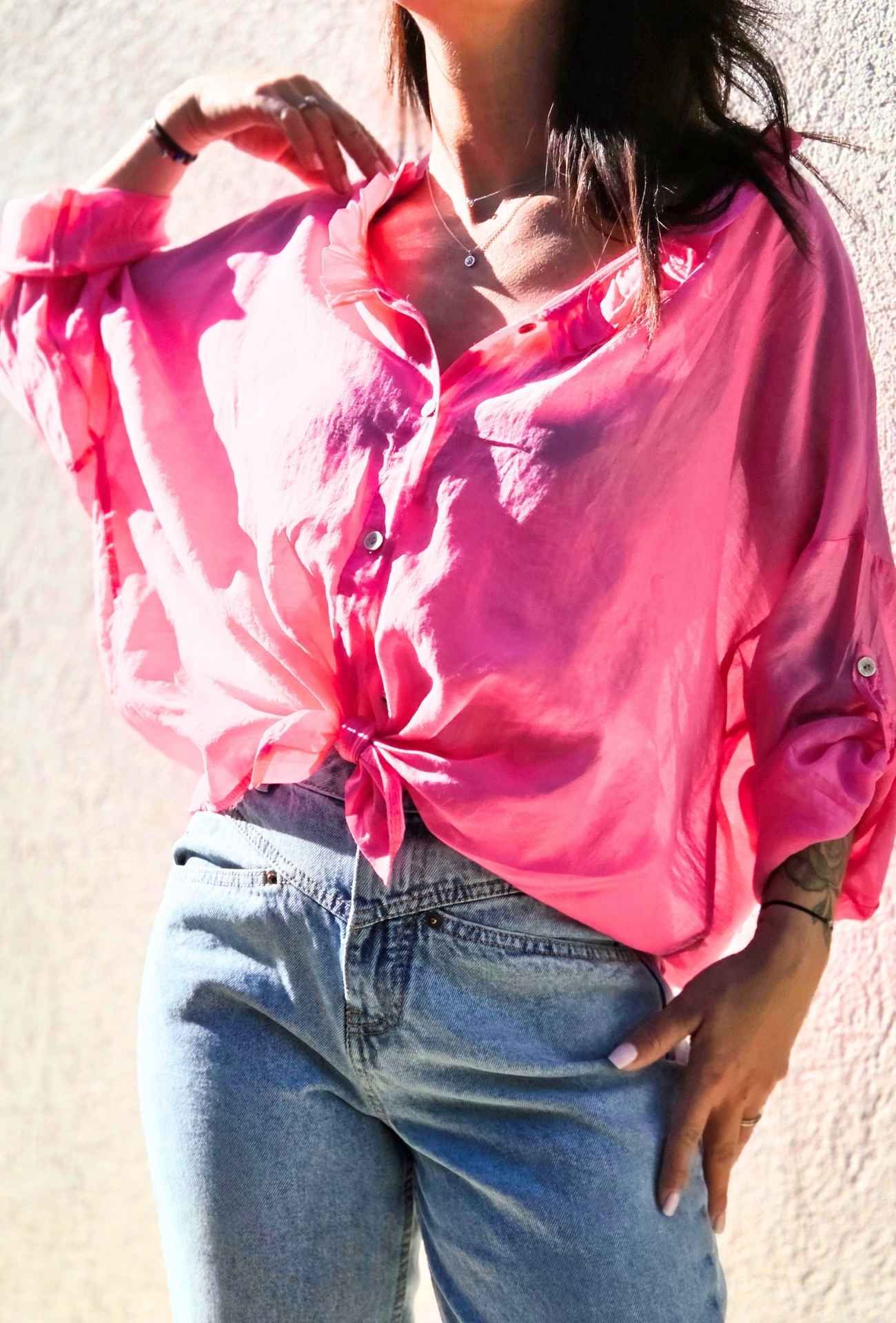 Chemise en voile ZÉLIE rose