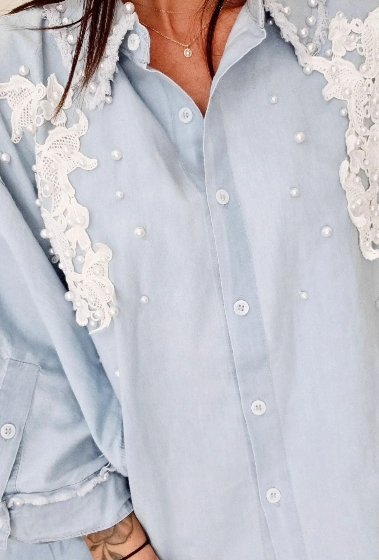 Chemise en jeans PEARL bleu clair – Image 2