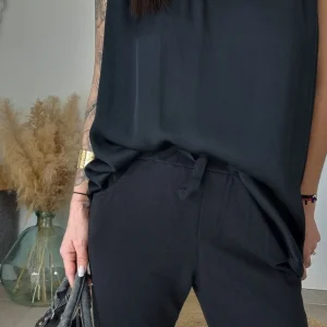 Top fluide LOUISE – Noir