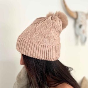 Bonnet pompon JOE beige