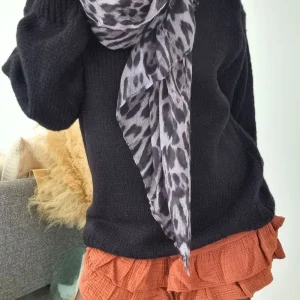 Foulard Léon Léopard Gris