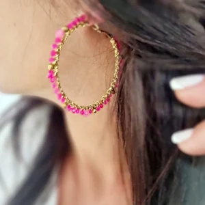 Boucles d’oreilles PEARLE rose