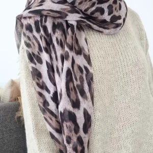Foulard Léon Léopard Marron