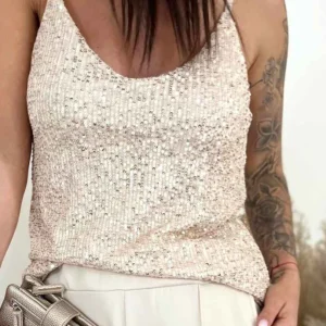 Top à sequins MARIA doré