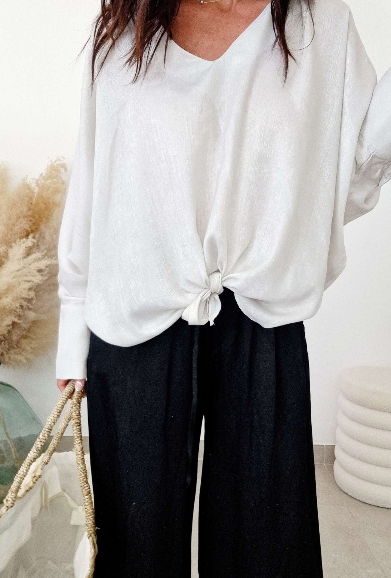 Blouse SCARLETTE ROOS Blanc argenté Made In France