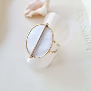 Bague IRIS nacre blanc