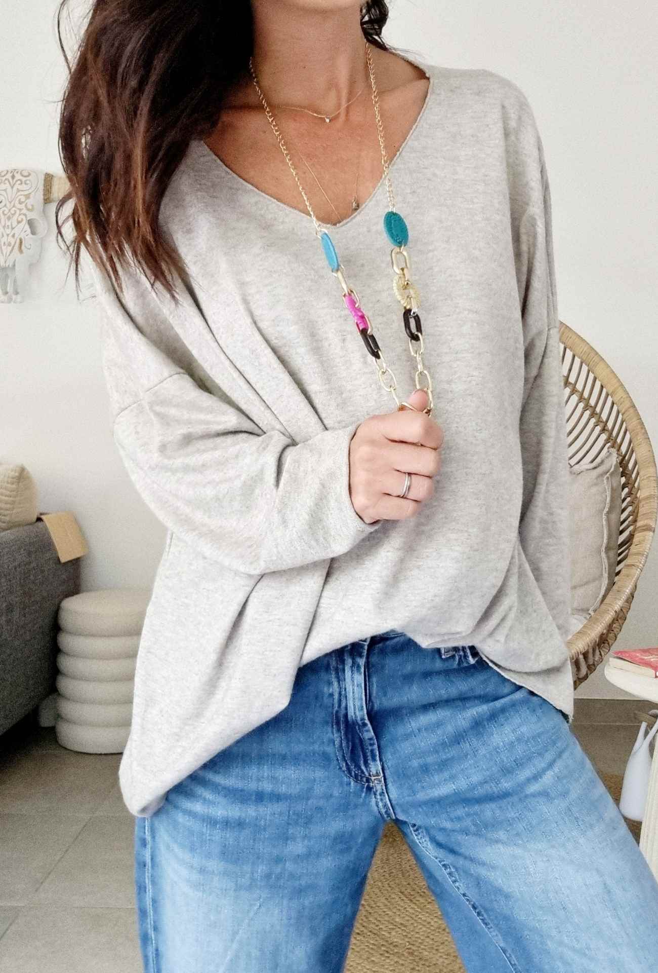 Haut manches longues LILOU - Beige – Image 2