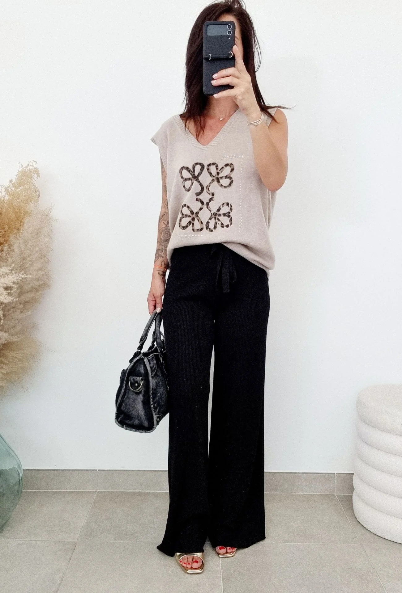 Pantalon maille paillettes PAOLA Noir – Image 2