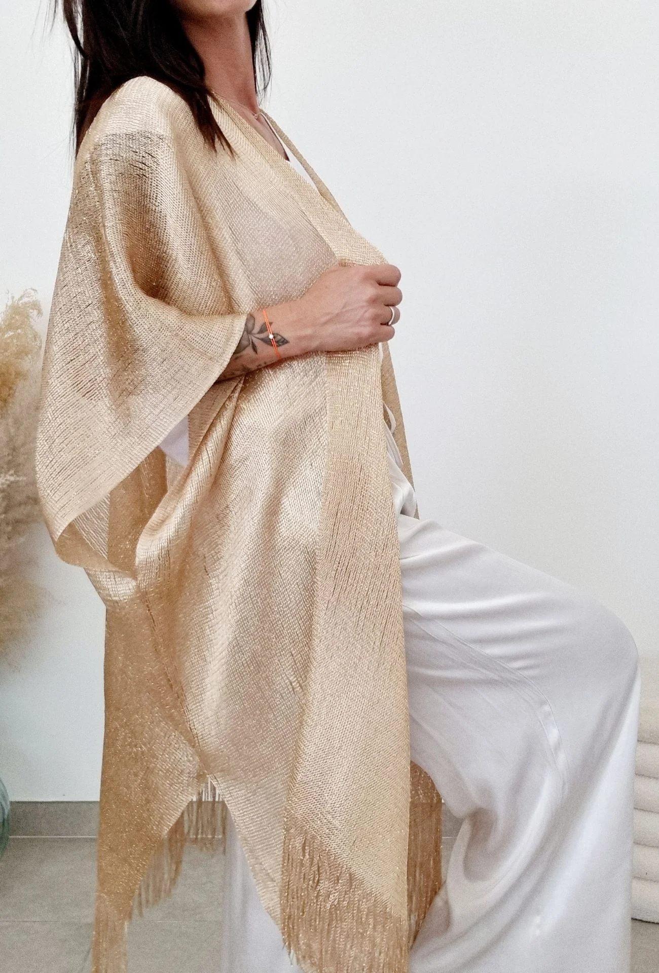 Gilet long maille Dorée JULIE