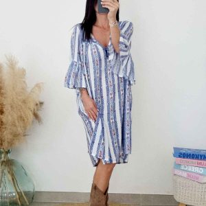 Robe -LYS - Bleu/Blanc