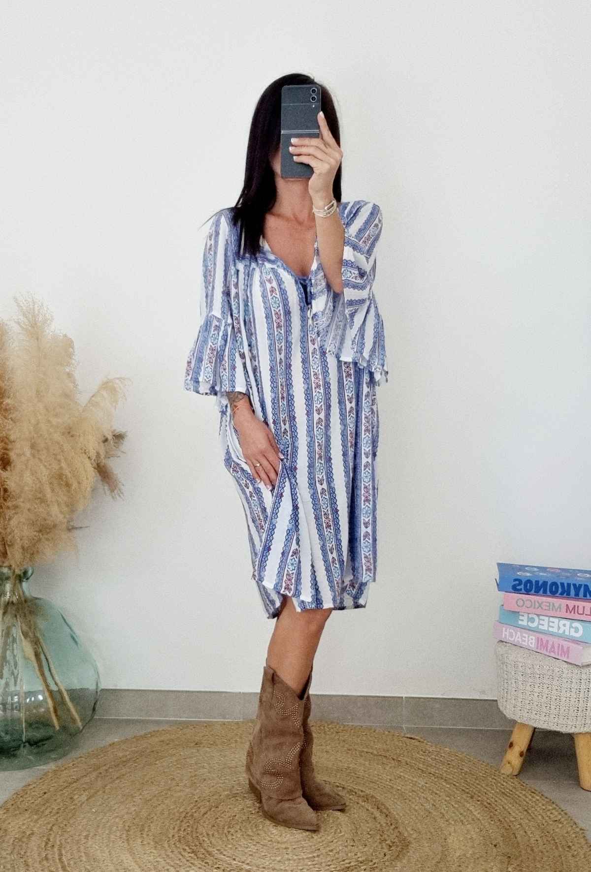 Robe -LYS - Bleu/Blanc