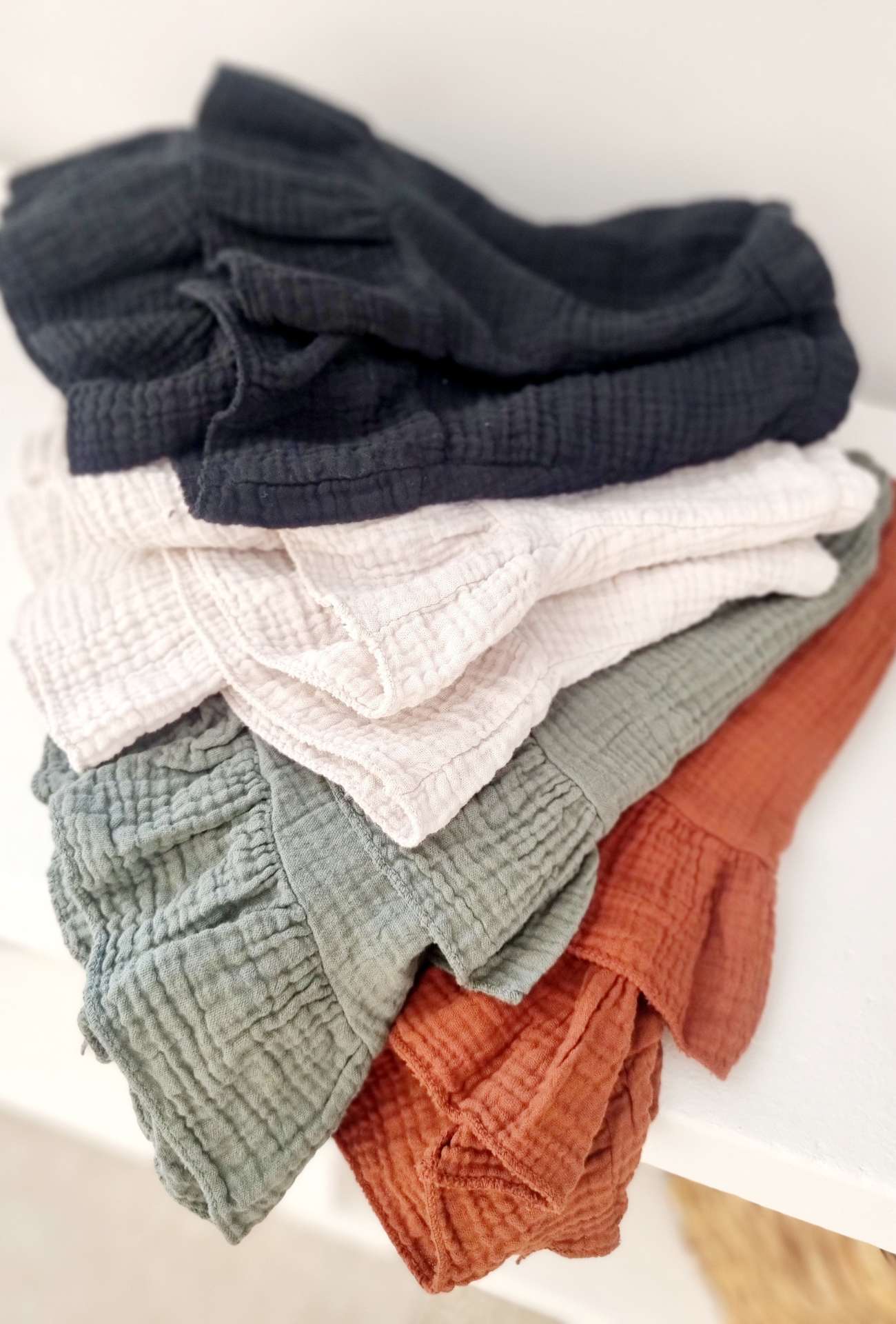 Short Gaze de coton CATHY Kaki – Image 2