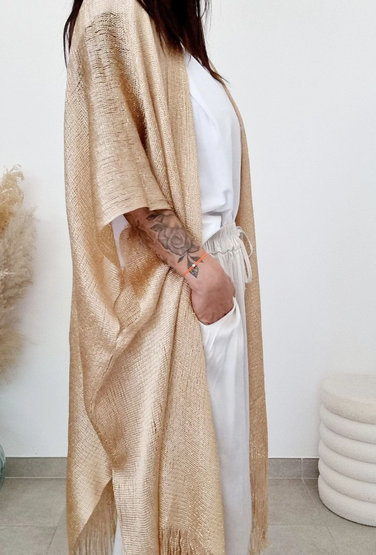 Gilet long maille Dorée JULIE – Image 4