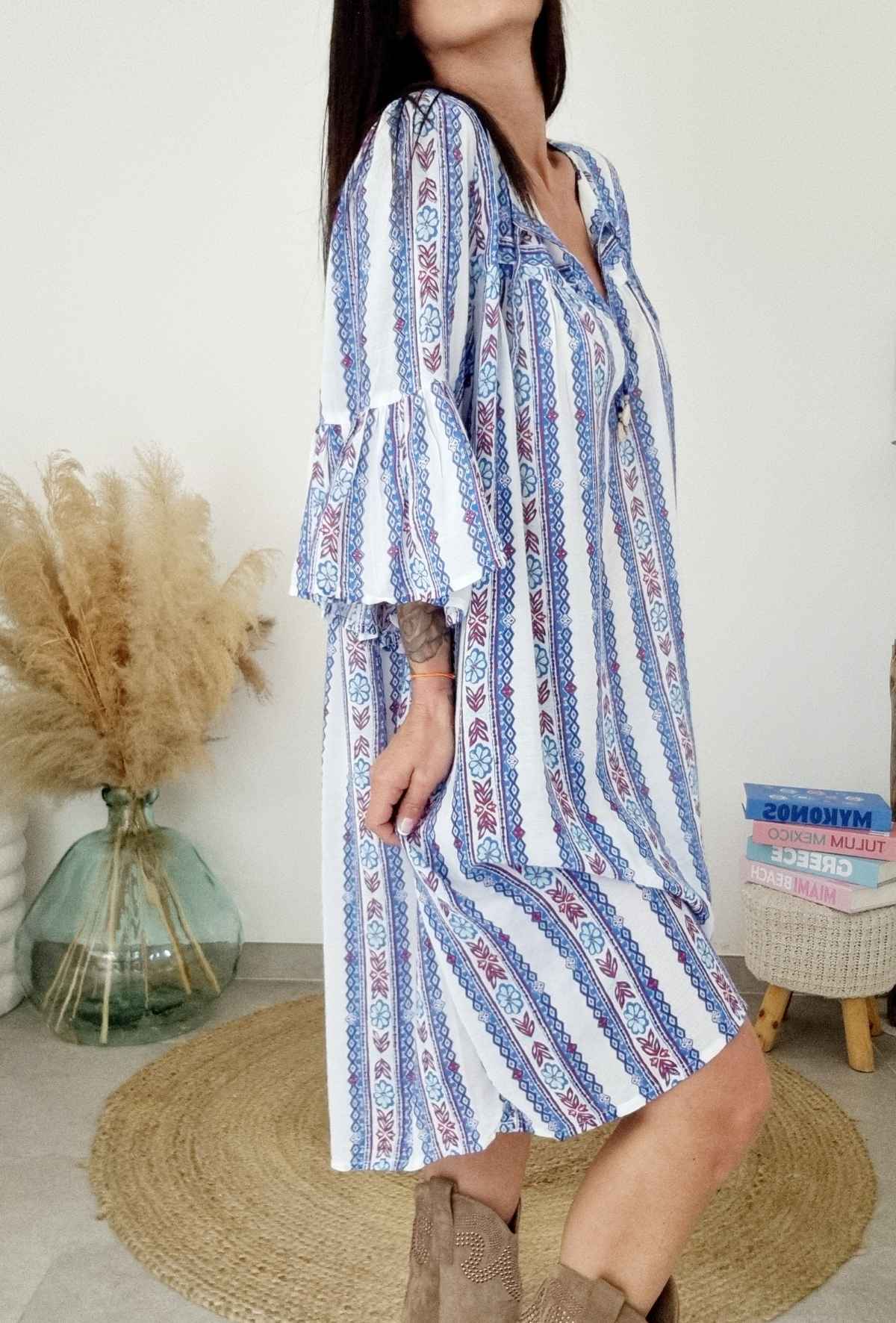 Robe -LYS - Bleu/Blanc – Image 2