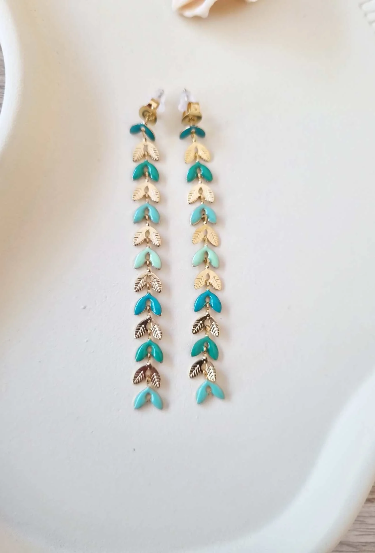 Boucles d oreilles IRIS bleu