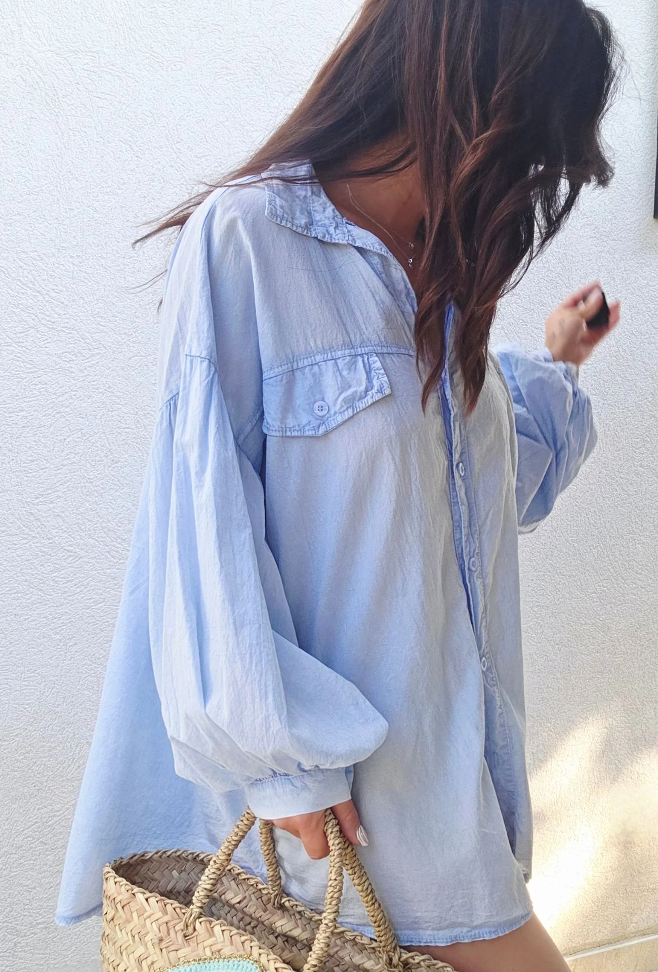 Chemise oversize NORA bleu – Image 2
