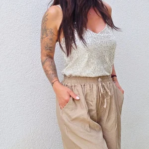 Pantalon fluide NOE beige