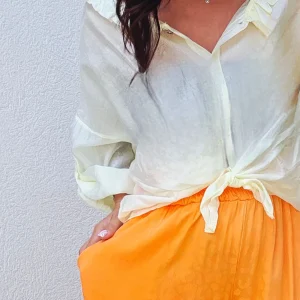 Chemise en voile ZÉLIE jaune pastel