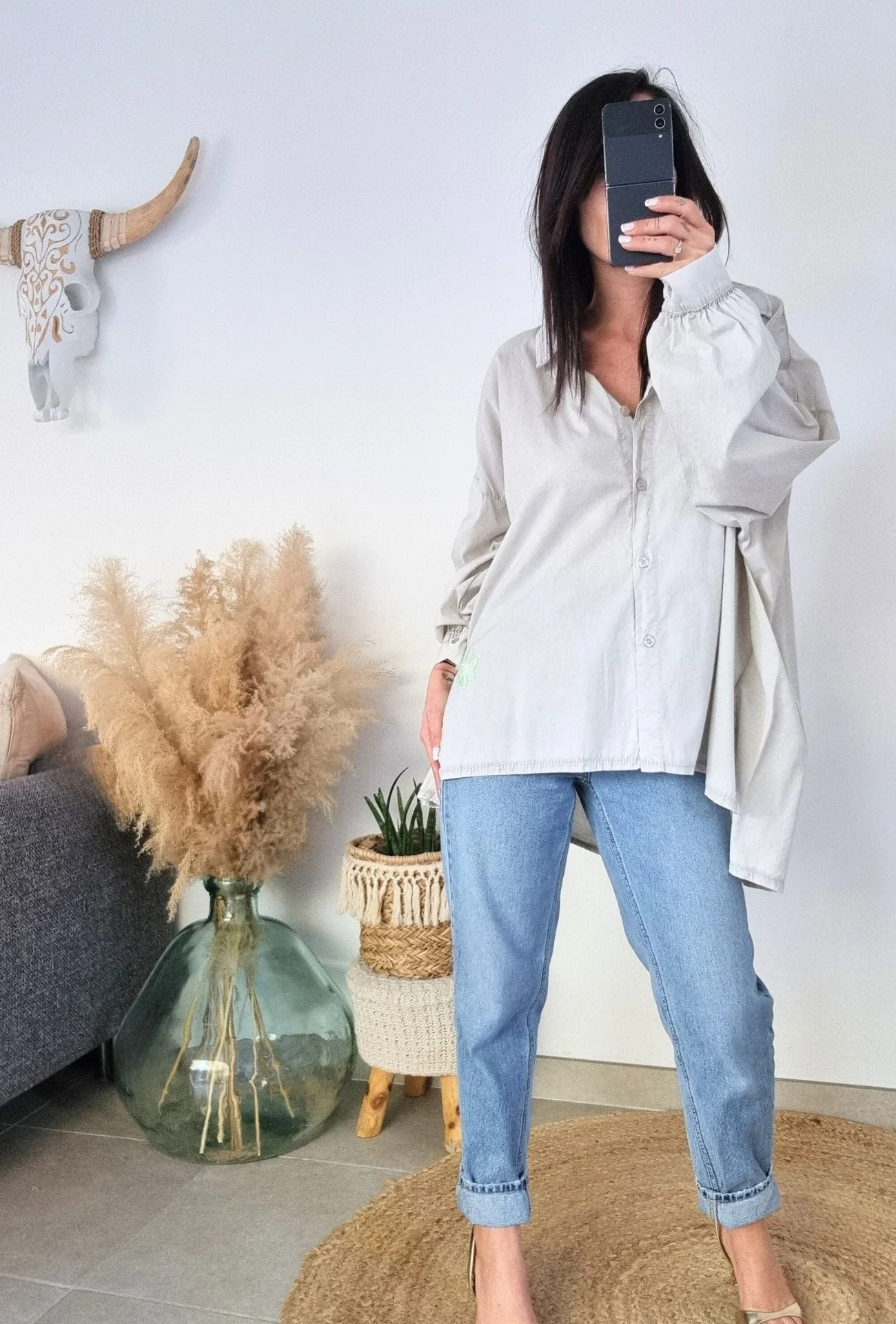 Chemise CHRISTINE sable – Image 3