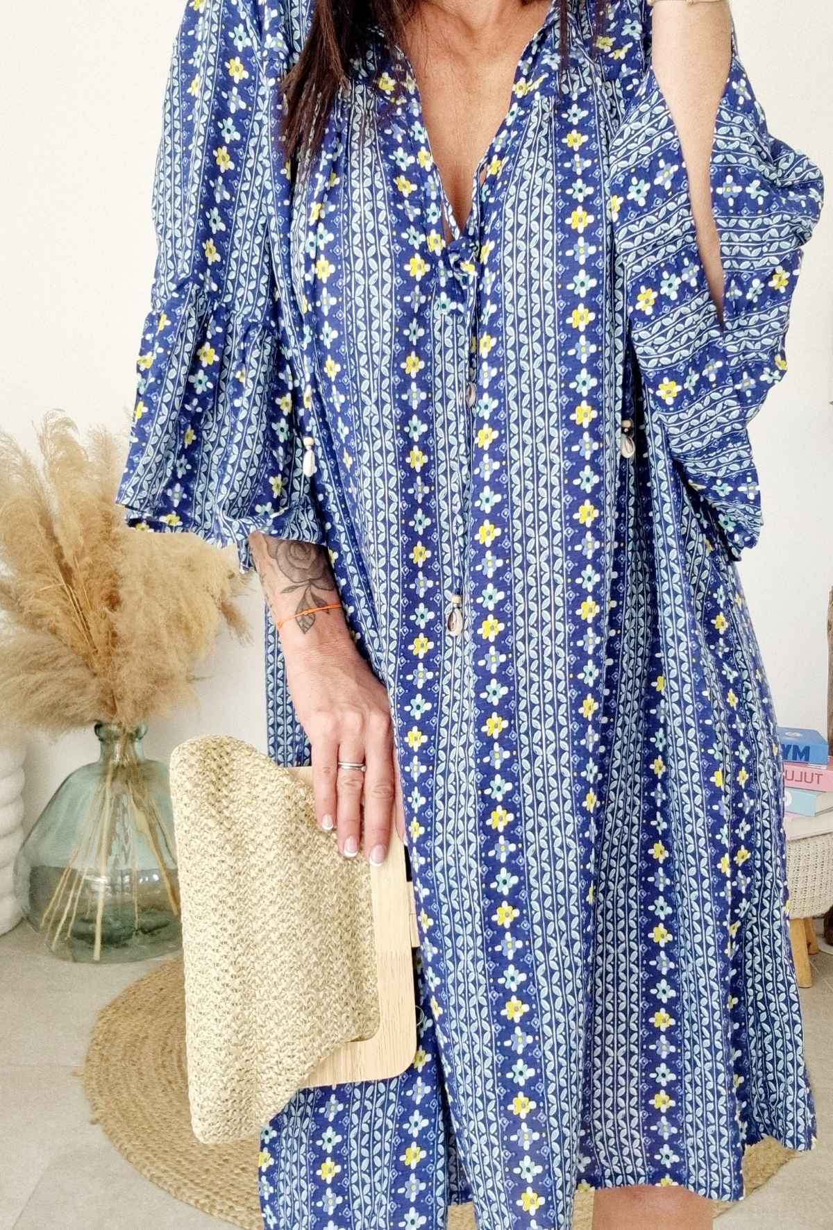 Robe LYS bleu/jaune – Image 2