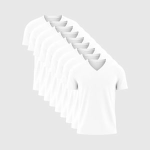 Pack de 9 Col V – Blanc