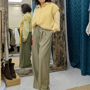 Please palazzo « vert rayures »