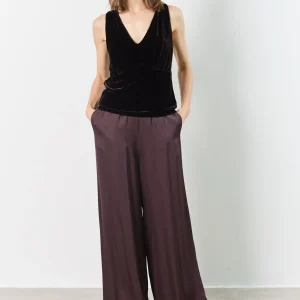 Top satin bi matière